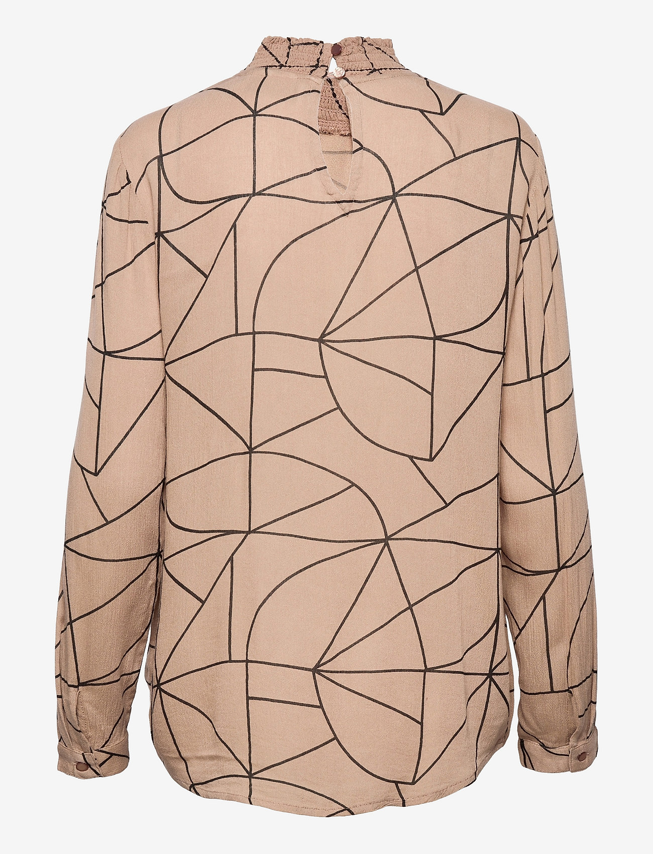 Kaffe - KAaroa Amber Blouse - pikkade varrukatega pluusid - camel / black lines print - 1