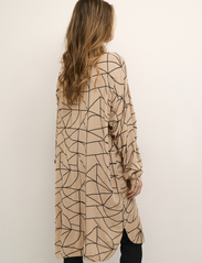 Kaffe - KAaroa Amber Tunic - shirt dresses - camel / black lines print - 5