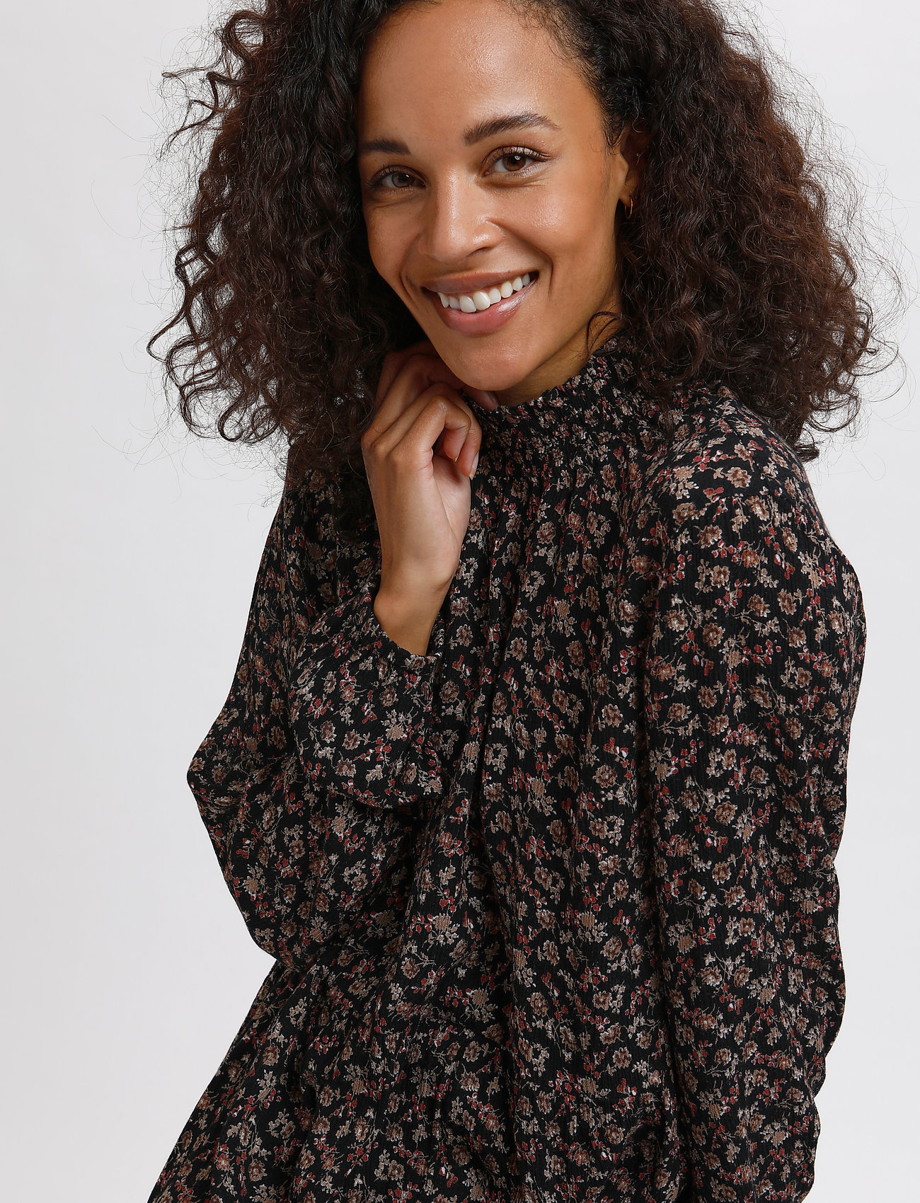 Kaffe - KAsally Amber Dress - midi kjoler - black/brown/ bedo petit flower - 5