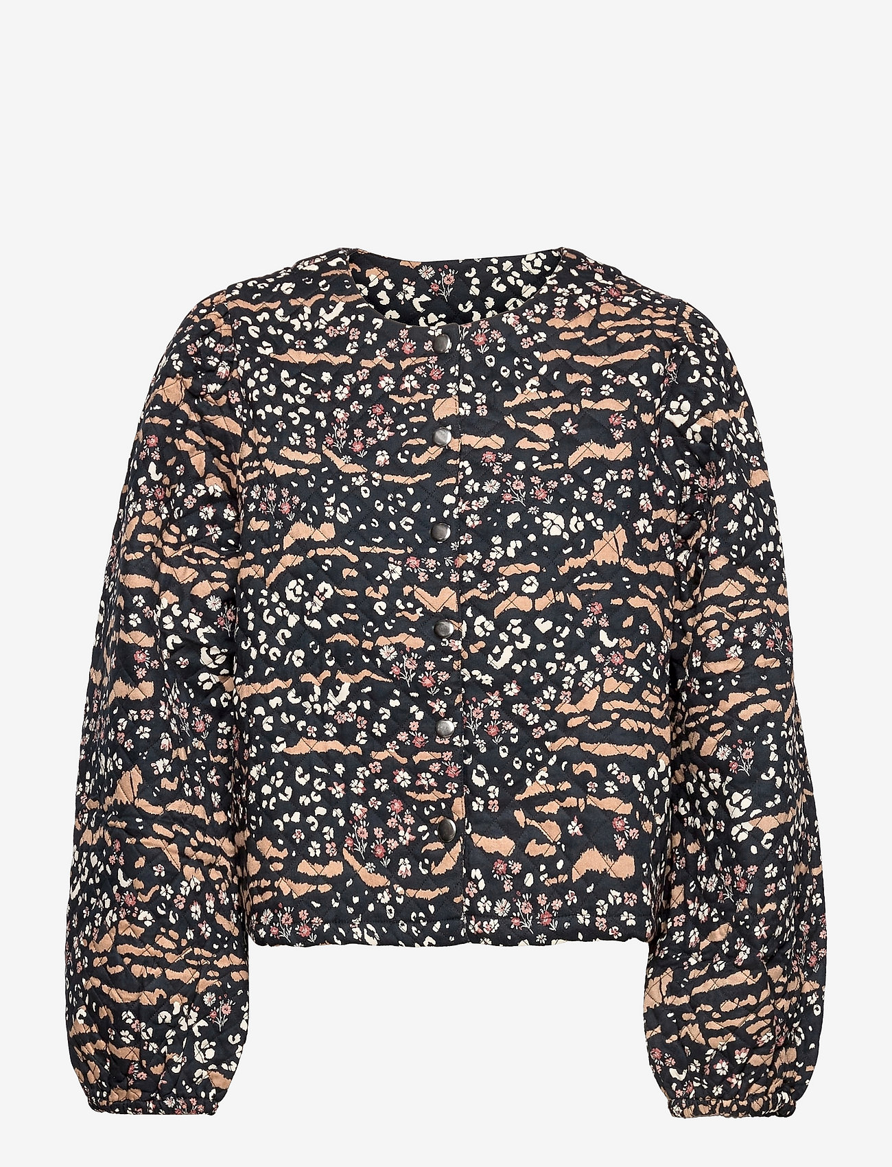 Kaffe - KAerina Quilted Jacket - black, amphora animal flower - 0