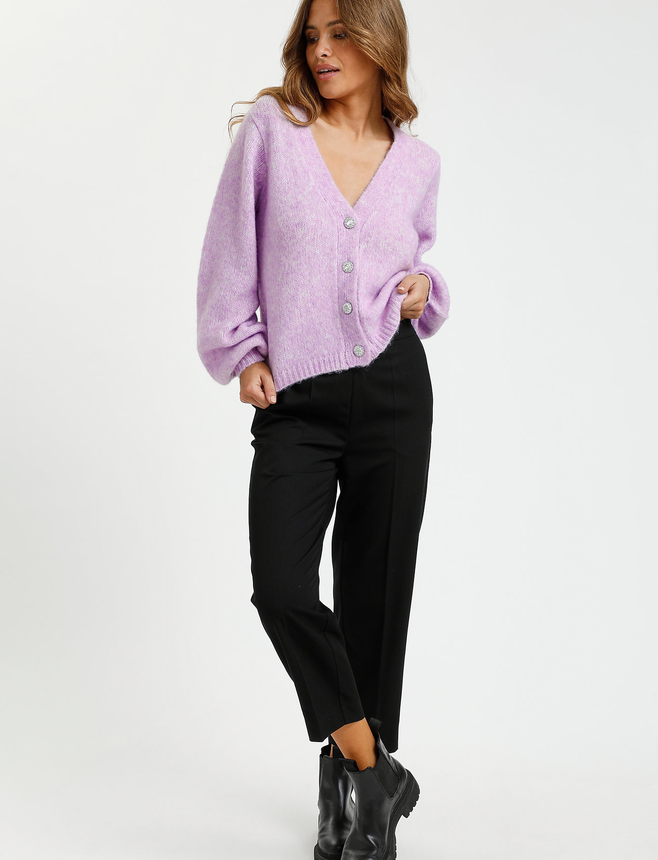 Kaffe - KAsarla Knit Cardigan - orchid bloom melange - 3