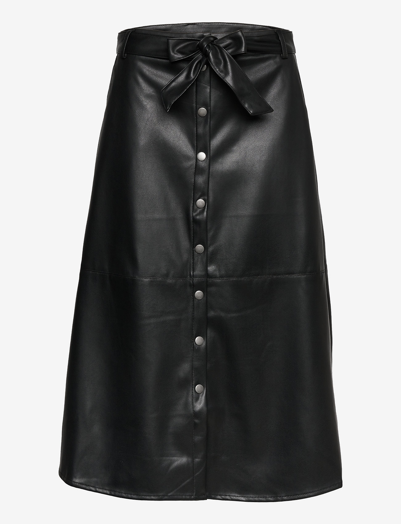 KAsumi HW Fake Leather Skirt - BLACK DEEP