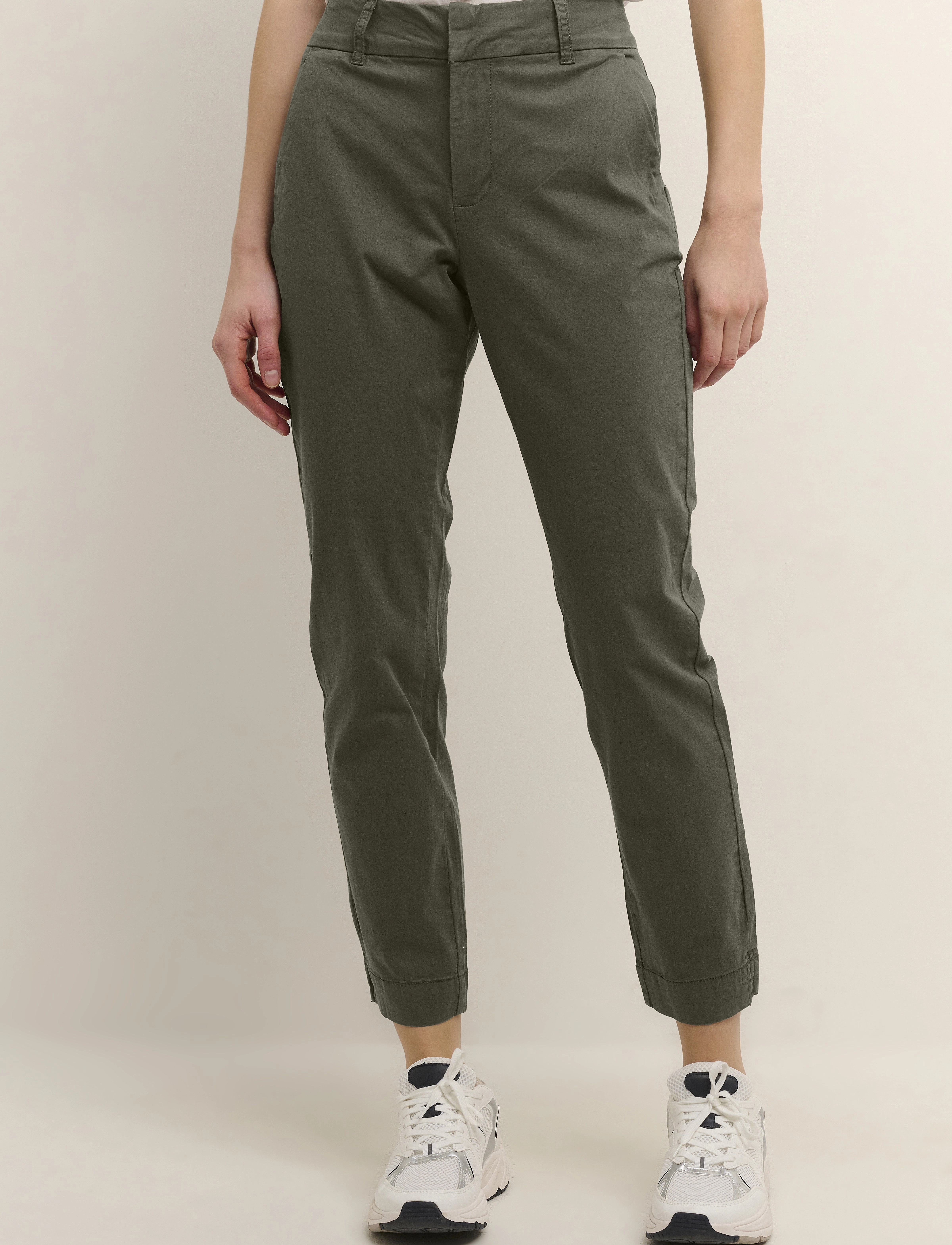 Kaffe Kamette Pants, 36, Trousers, Khakigrün - Slim Fit Frauen