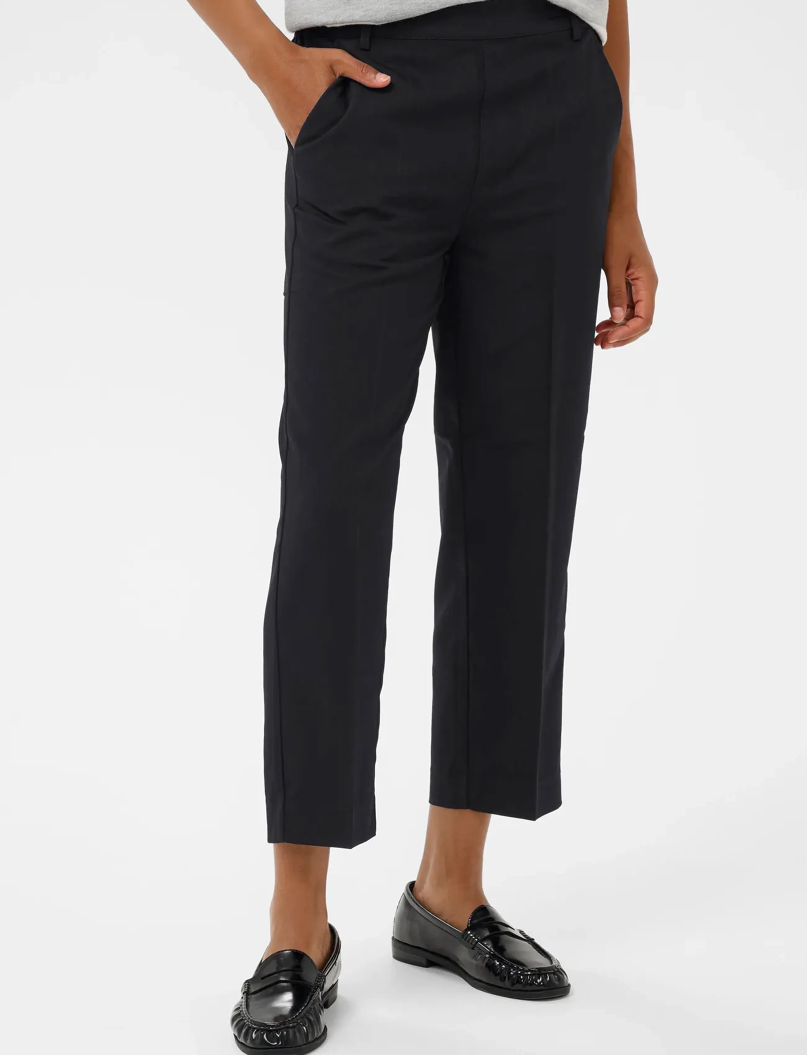 Kaffe Kasakura Hw Cropped Pants, Kvinder, Højtaljede Cropped Bukser, Sort, Str: 40