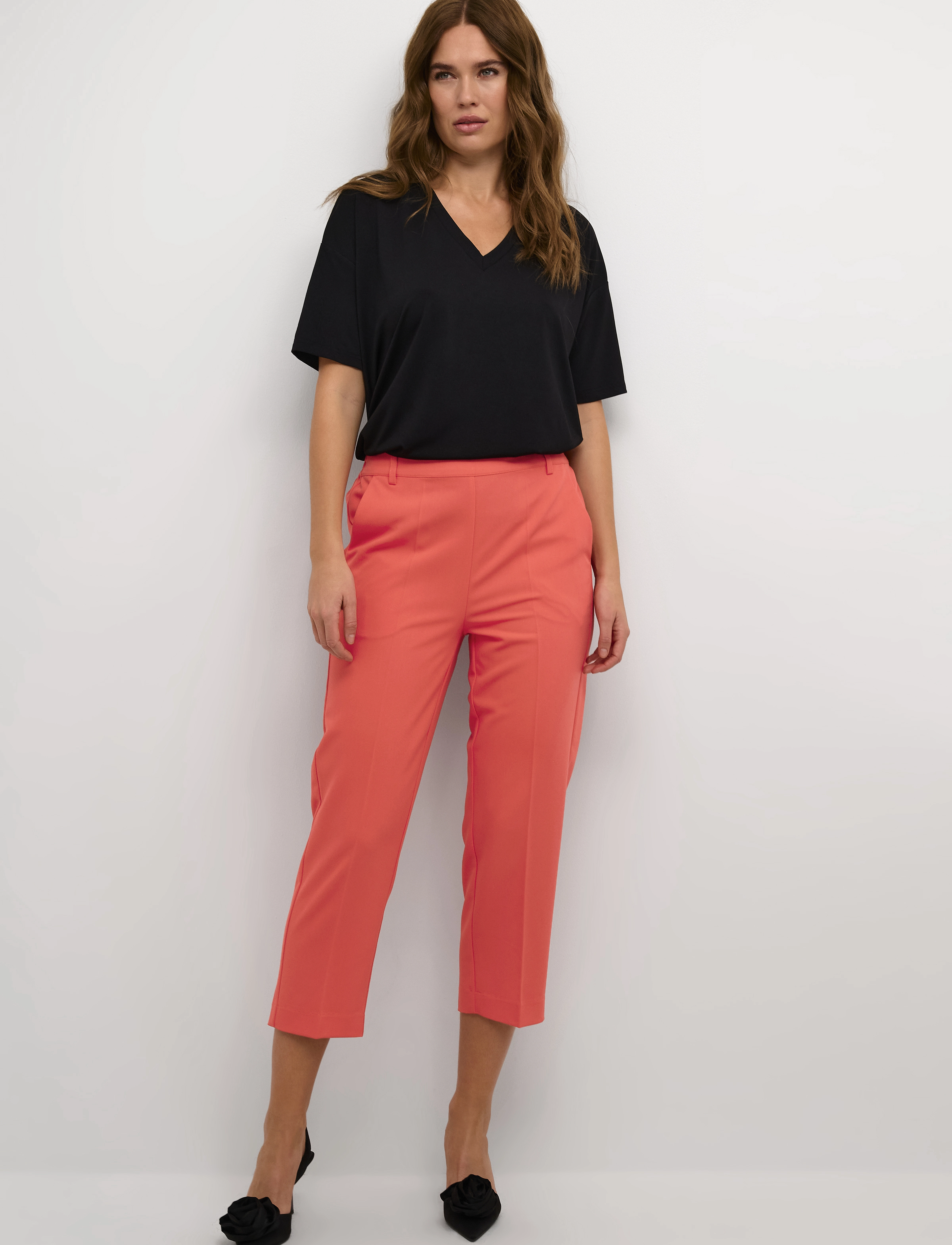 Kaffe - KASAKURA HW CROPPED PANTS - juhlamuotia outlet-hintaan - cayenne - 3