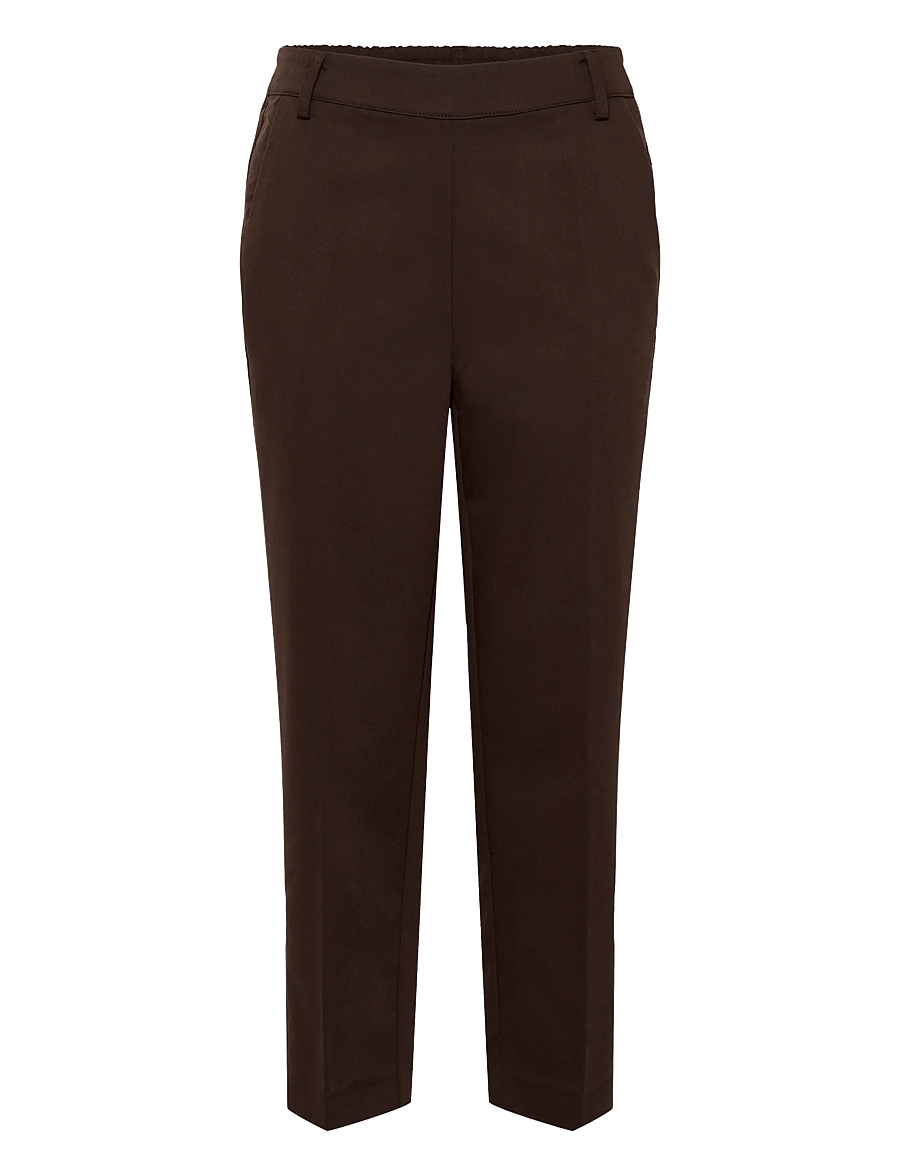 Kaffe - KAsakura HW Cropped Pants - kostymbyxor - coffee bean - 0