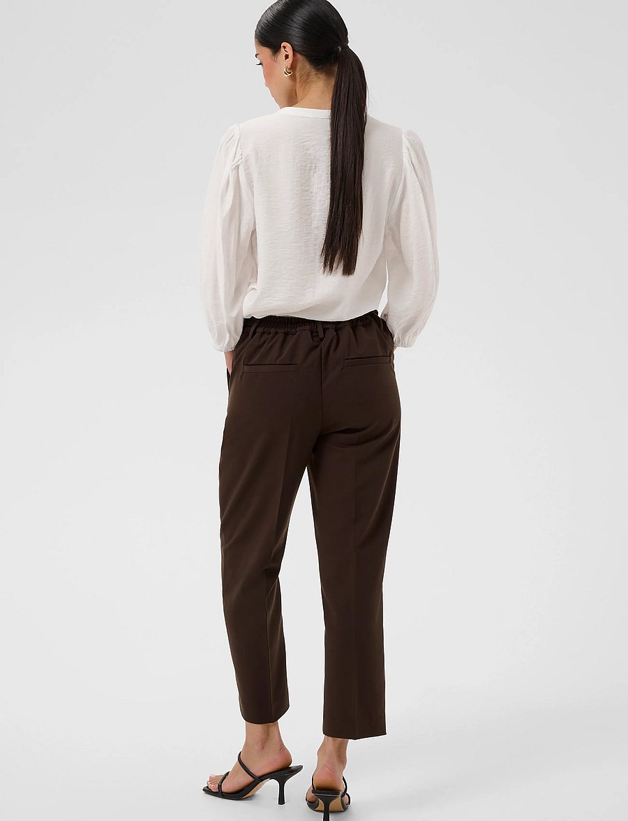 Kaffe - KAsakura HW Cropped Pants - kostymbyxor - coffee bean - 4