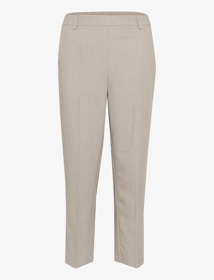 Kaffe - KASAKURA HW CROPPED PANTS - anzugshosen - elephant skin melange - 1