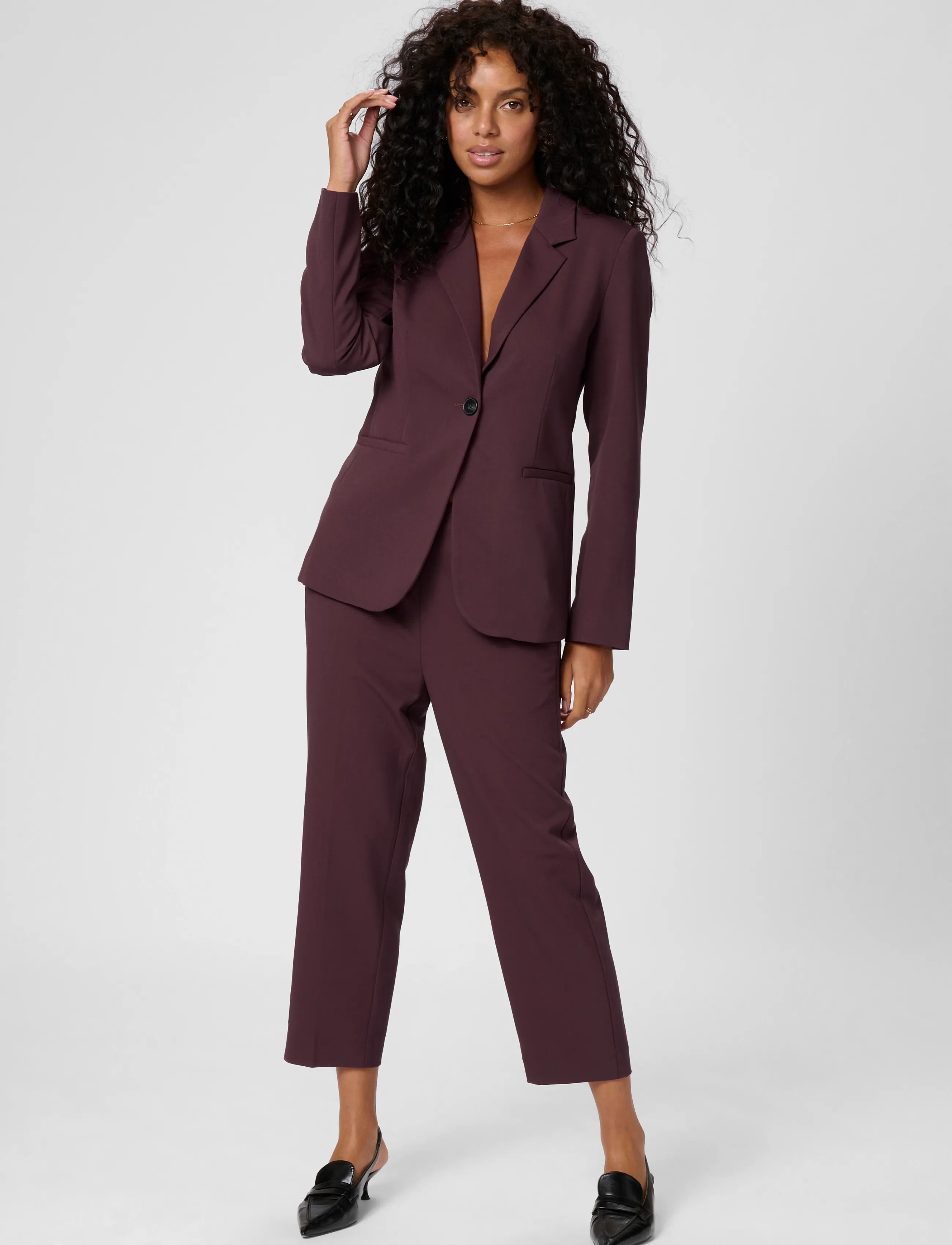 Kaffe - KAsakura HW Cropped Pants - tailored trousers - fudge - 3