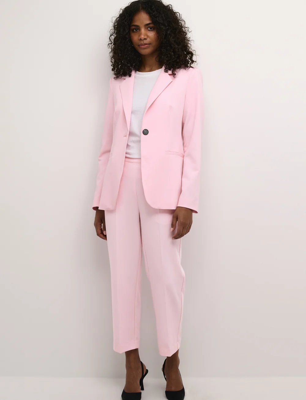 Kaffe - KAsakura HW Cropped Pants - habitbukser - pink mist - 3