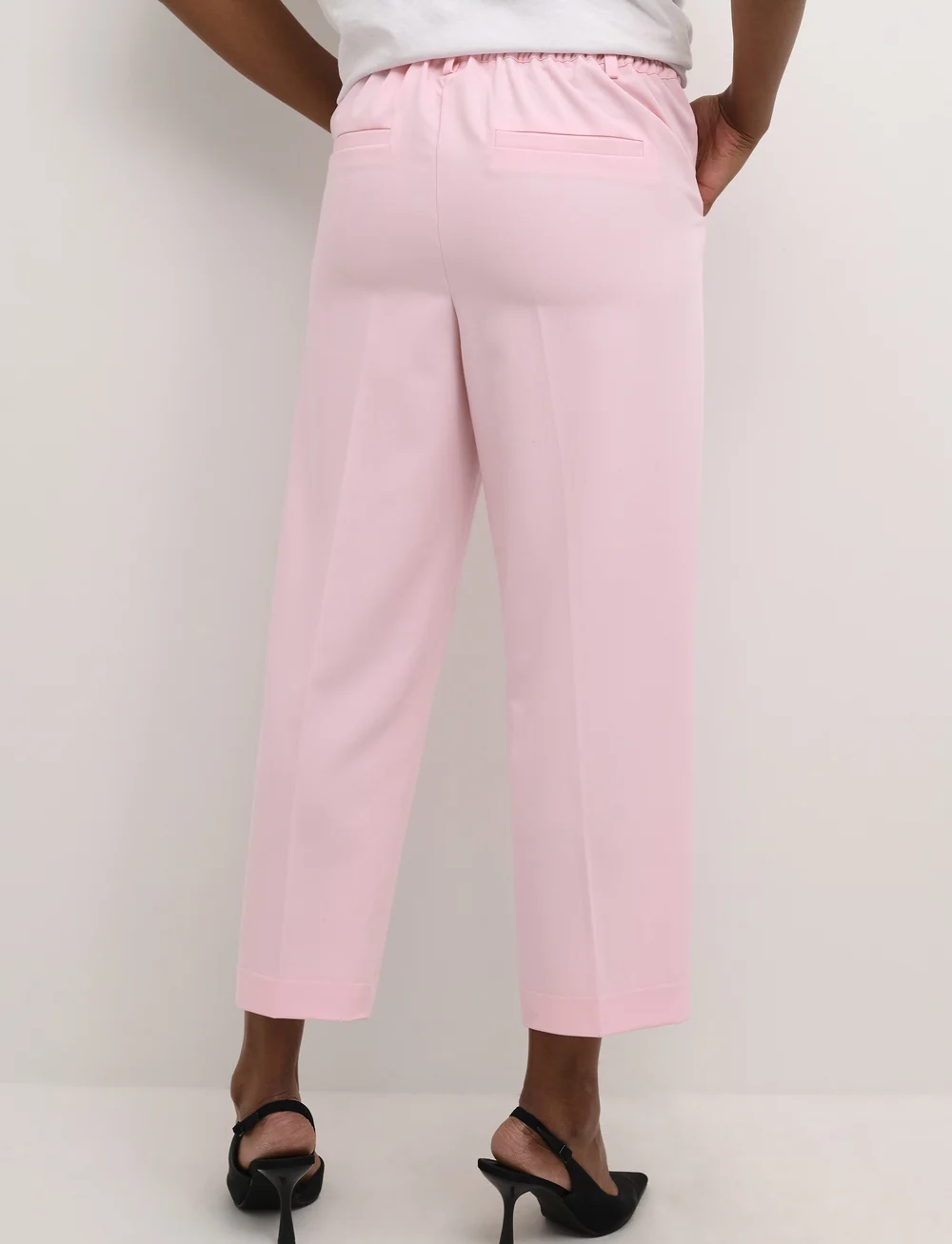 Kaffe - KAsakura HW Cropped Pants - habitbukser - pink mist - 4