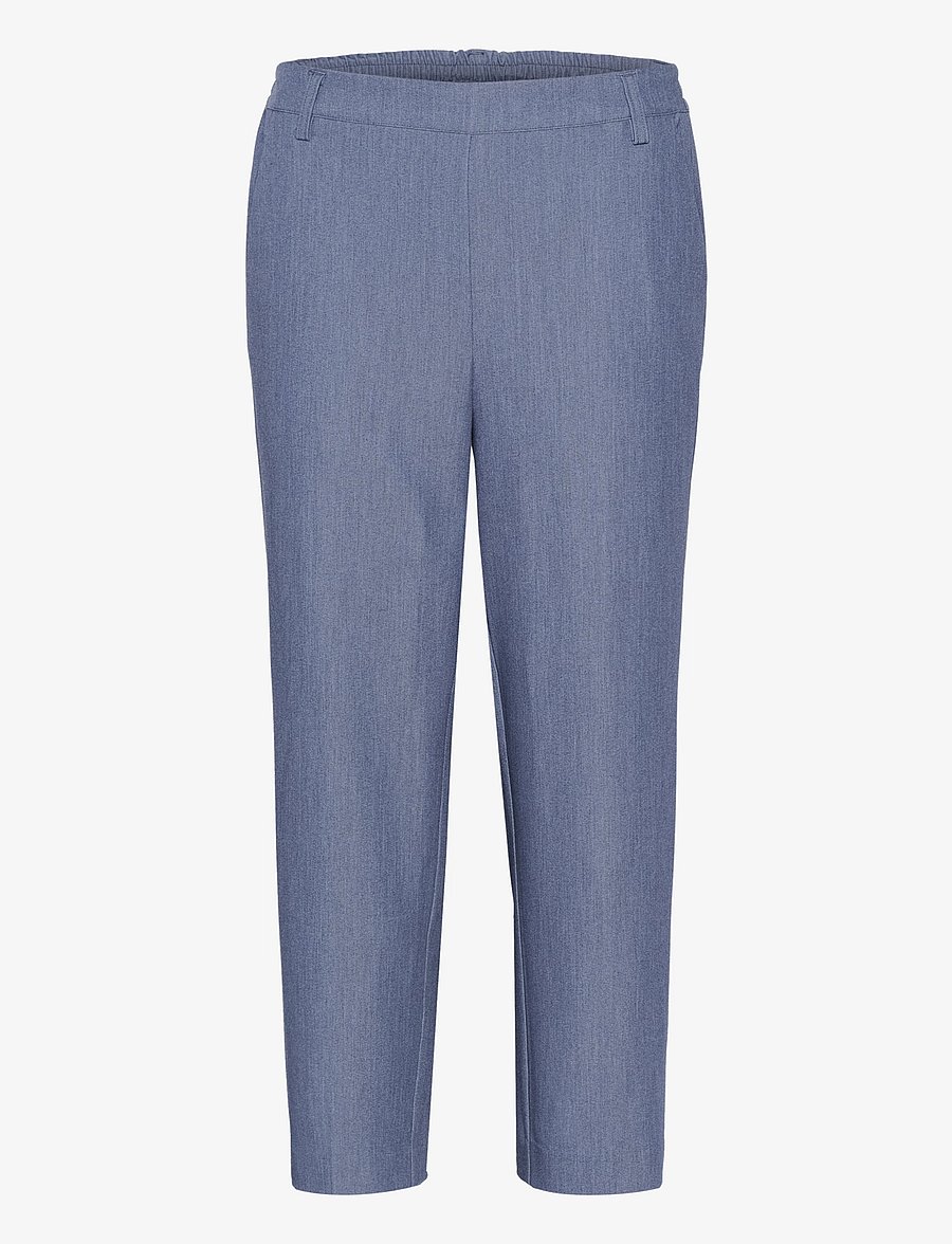 Kaffe - KASAKURA HW CROPPED PANTS - dalykinio stiliaus kelnės - vintage indigo - 1