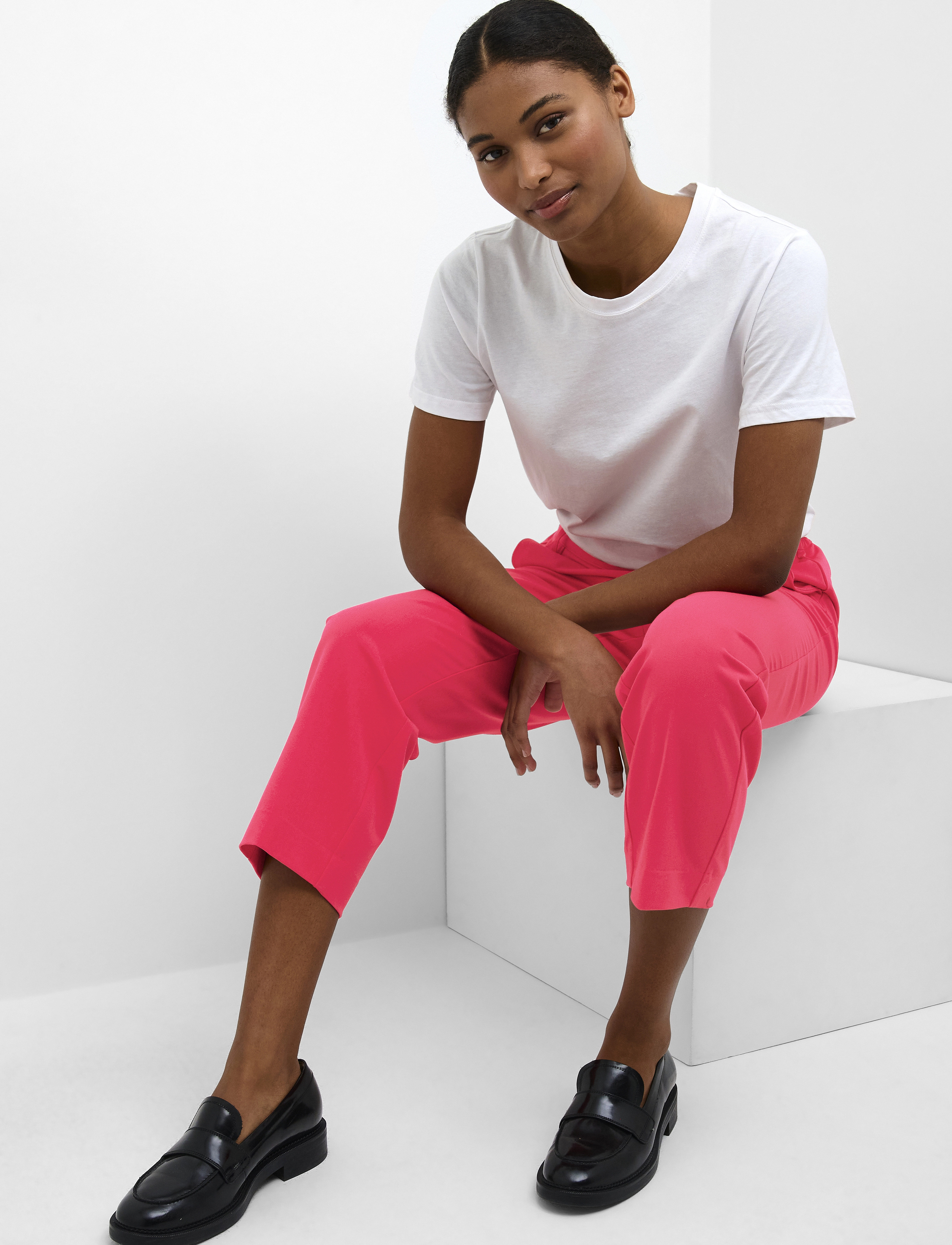 Kaffe - KASAKURA HW CROPPED PANTS - straight leg hosen - virtual pink - 5