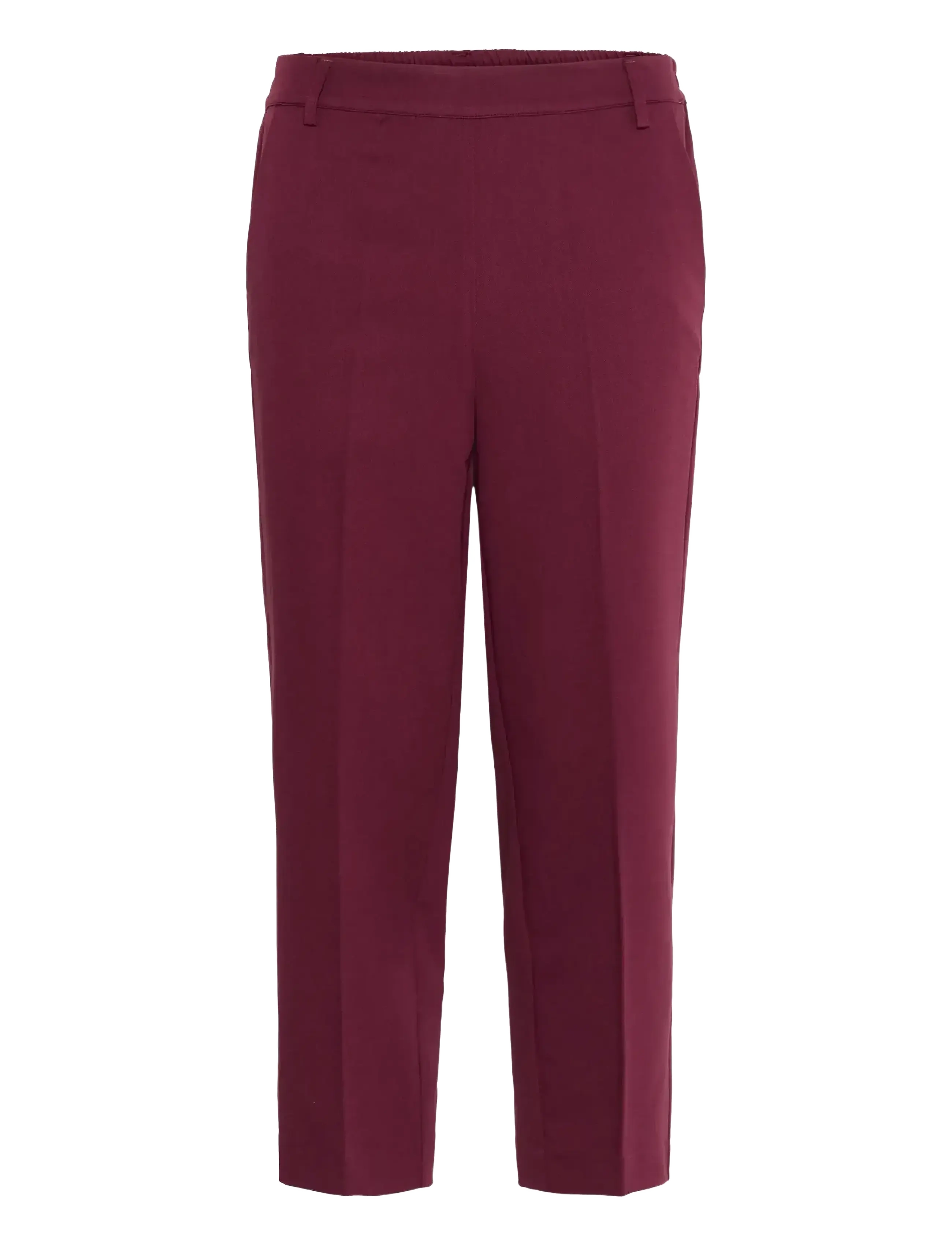 Kaffe KAsakura HW Cropped Pants - Clothing - WINDSOR WINE / burgundy