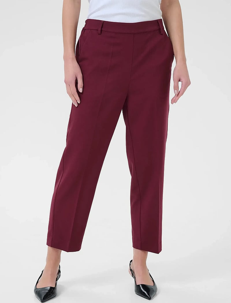 Kaffe - KAsakura HW Cropped Pants - puvunhousut - windsor wine - 0