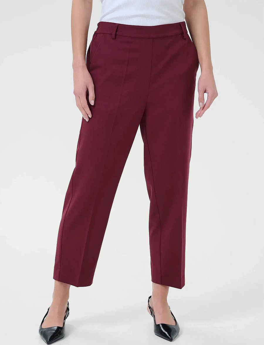 Kaffe - KASAKURA HW CROPPED PANTS - anzugshosen - windsor wine - 0