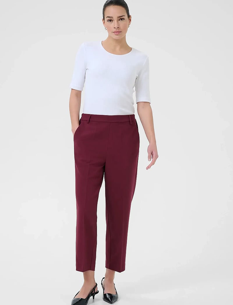 Kaffe - KAsakura HW Cropped Pants - puvunhousut - windsor wine - 3