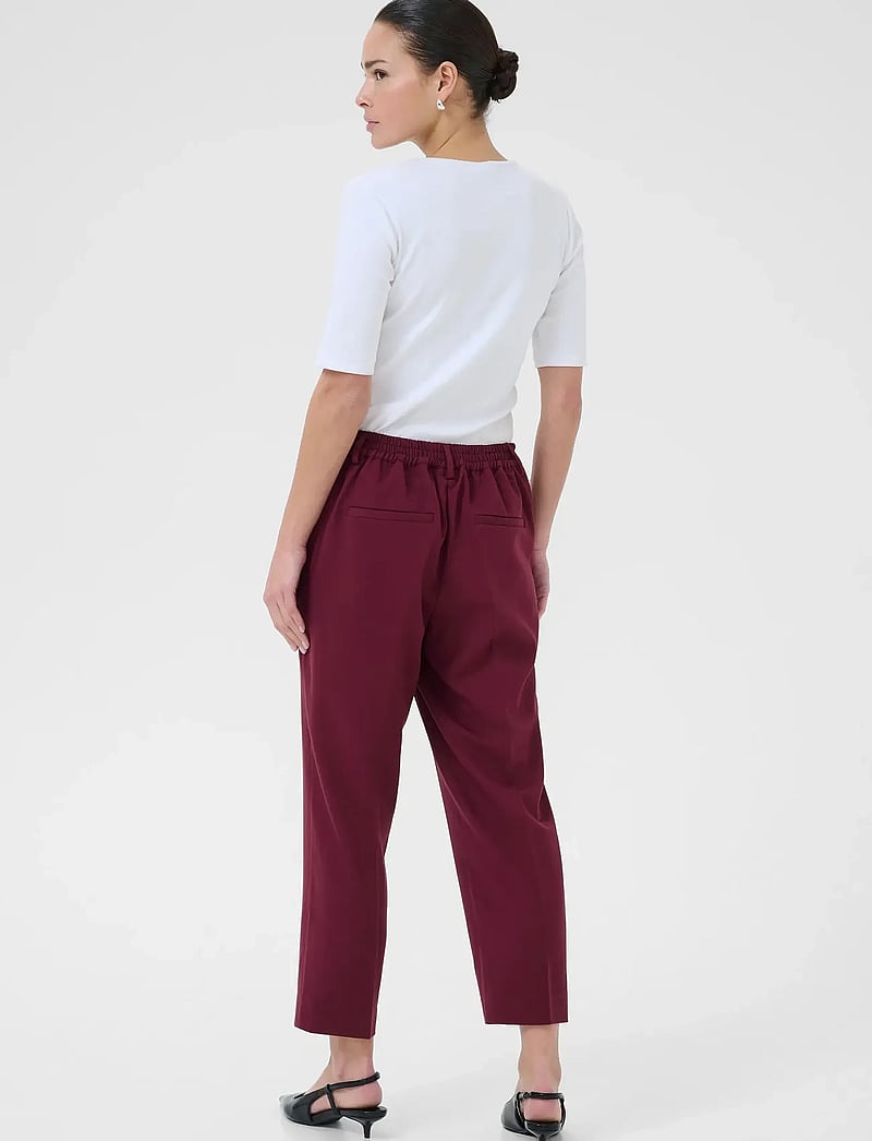 Kaffe - KAsakura HW Cropped Pants - puvunhousut - windsor wine - 4