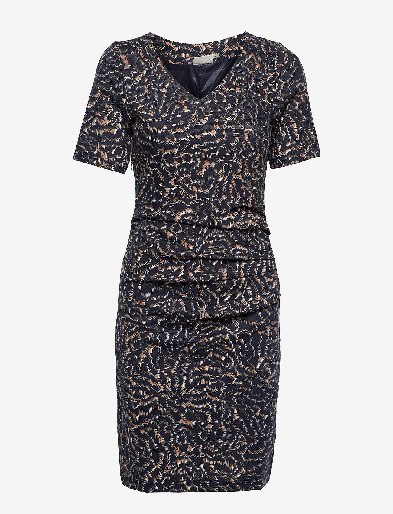 DARK BLUE W. BEIGE GRAPHIC