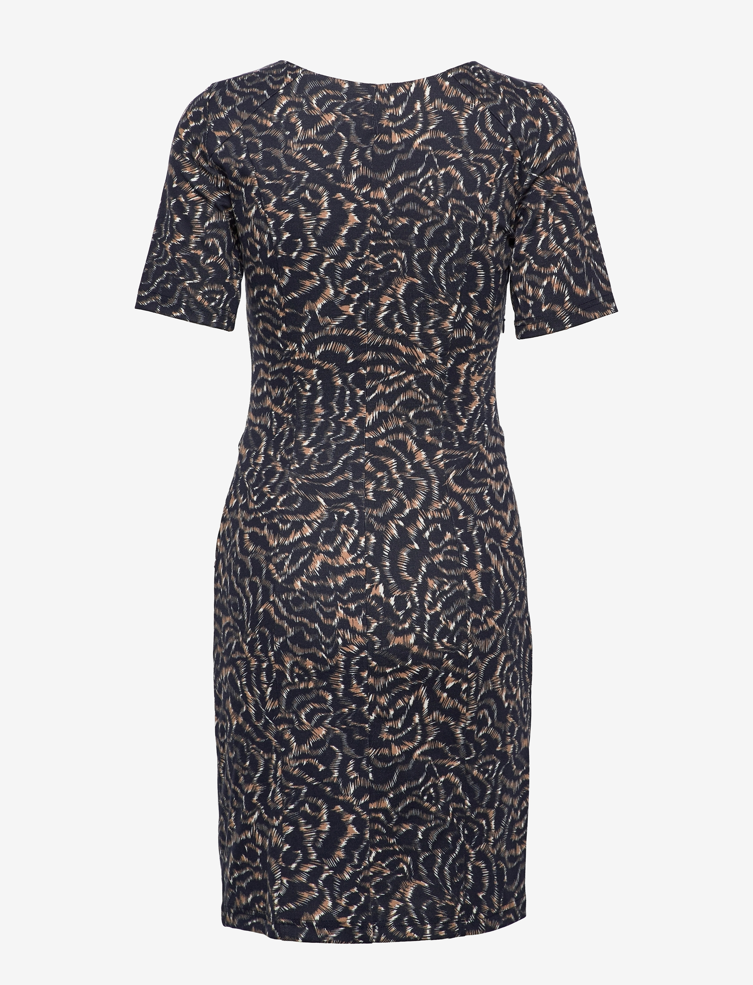 Kaffe - KAkrista India Dress - dark blue w. beige graphic - 2