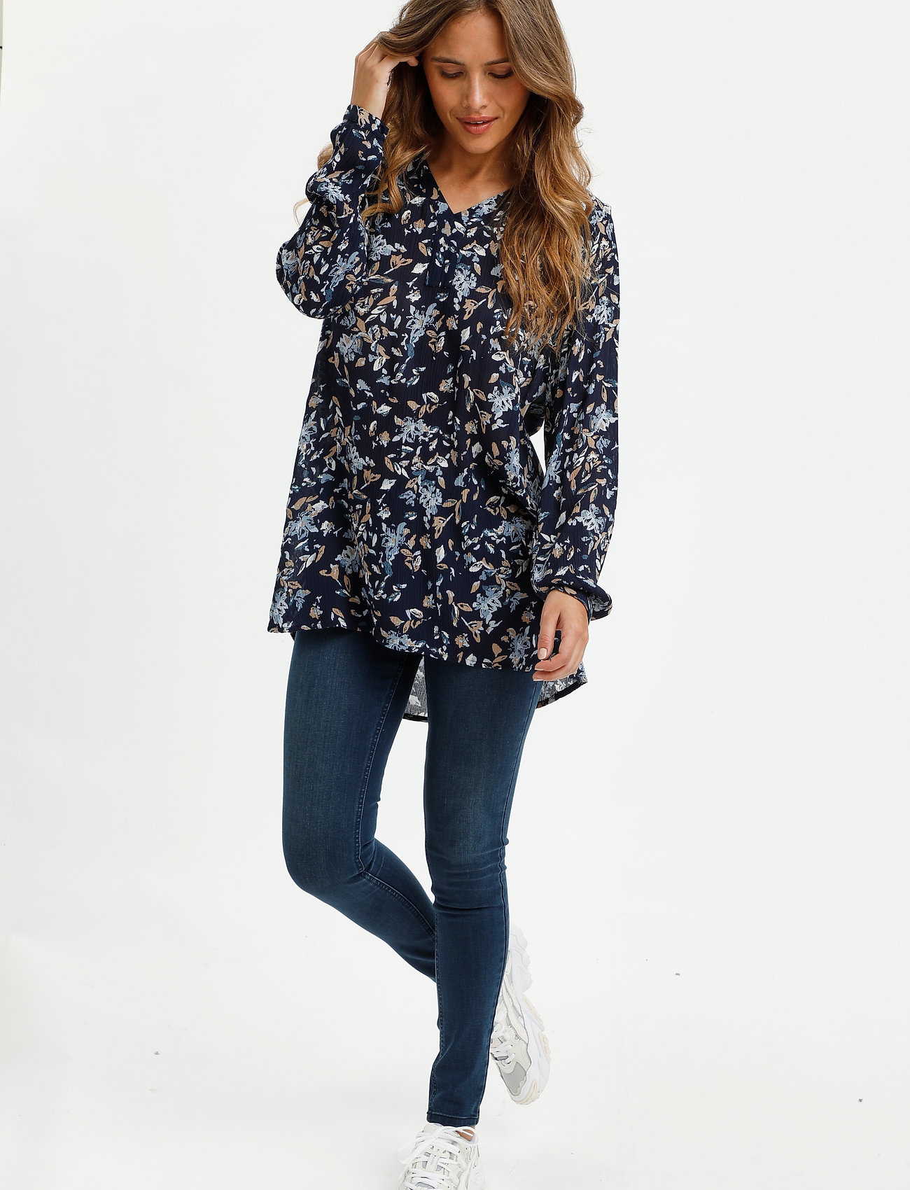 Kaffe - KAfay Amber Tunic - midnight / brown leafs - 3