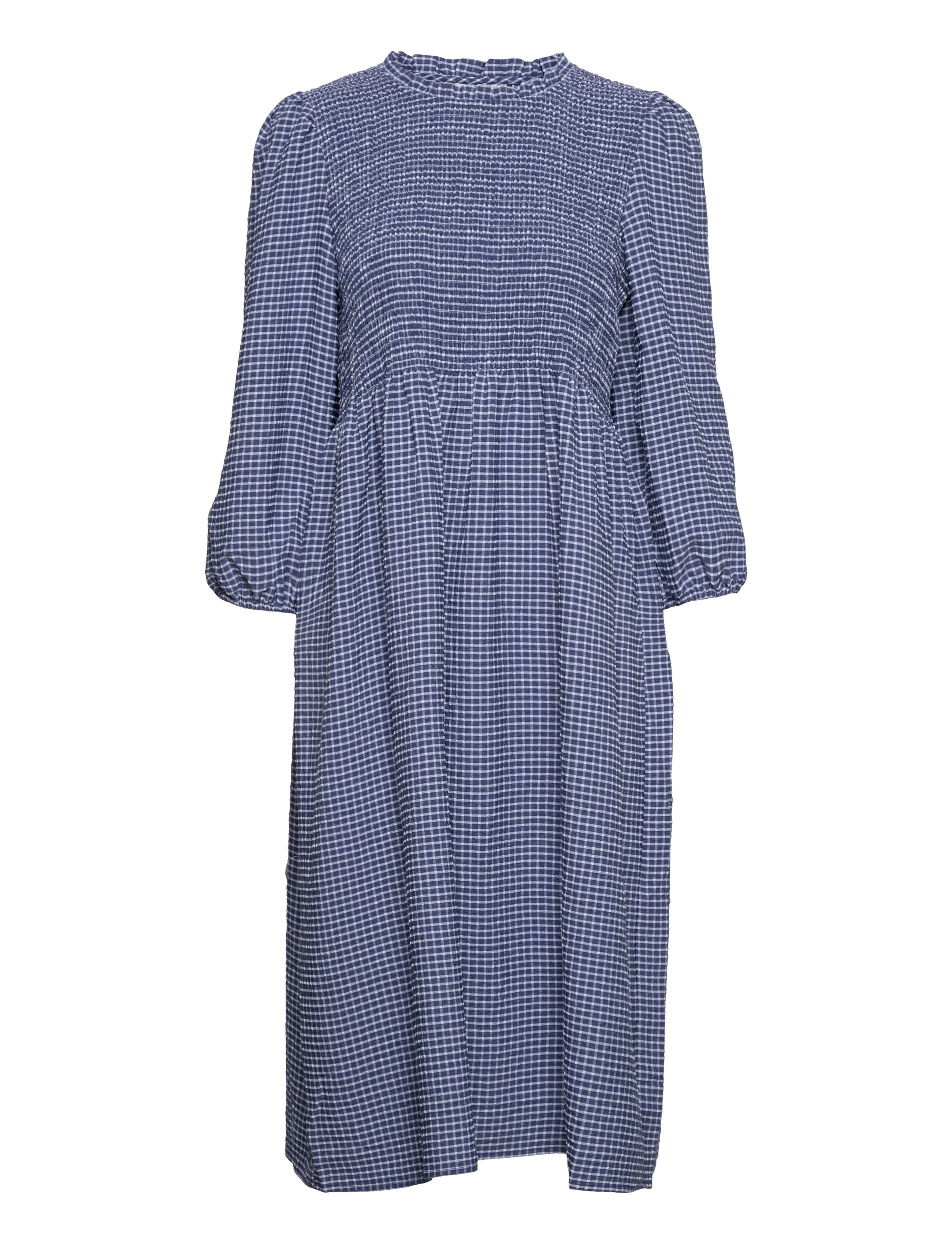 Kaffe - KAhena 3/4 Sleeve Dress - blue / chalk small check - 0