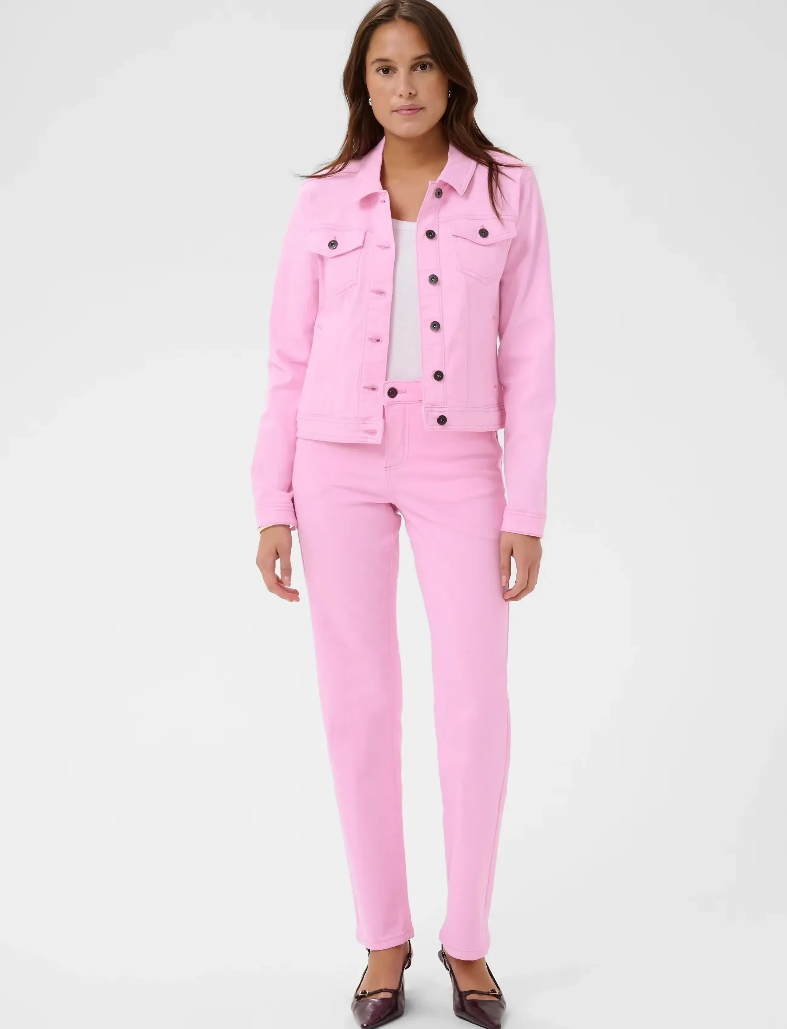 Kaffe - KAzelina Denim Jacket - outerwear - pink frosting - 3