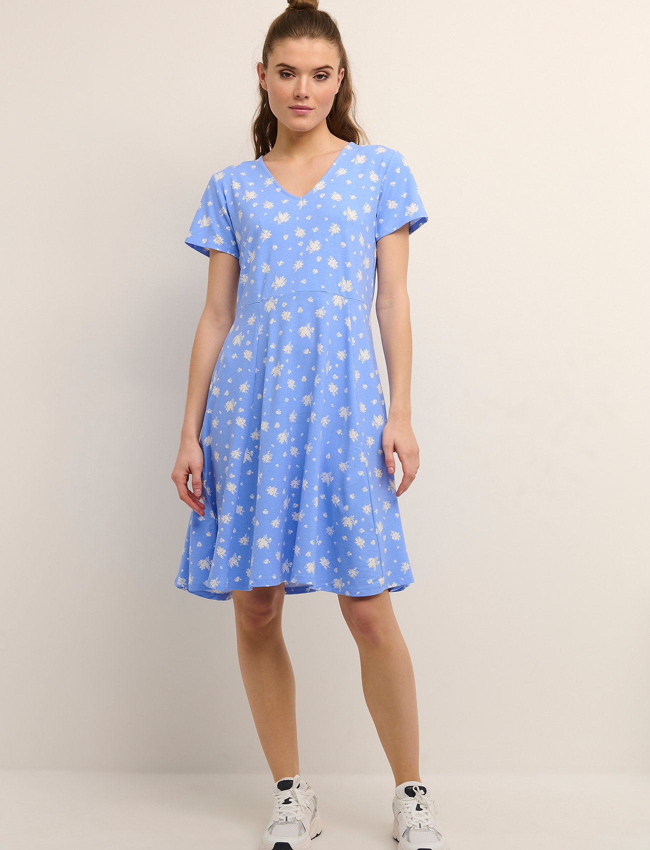 Kaffe - KAmally Jersey Dress - blue / chalk flowers - 3
