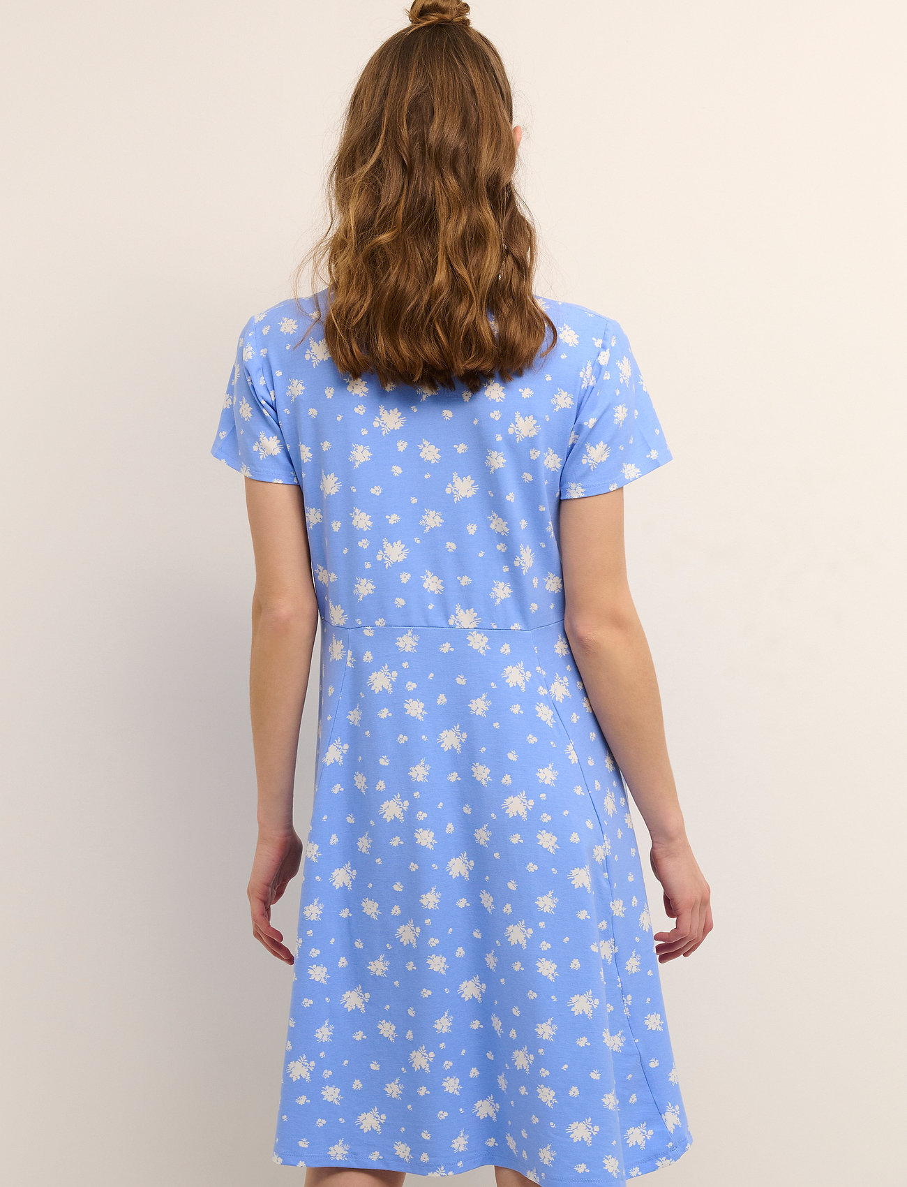 Kaffe - KAmally Jersey Dress - blue / chalk flowers - 4