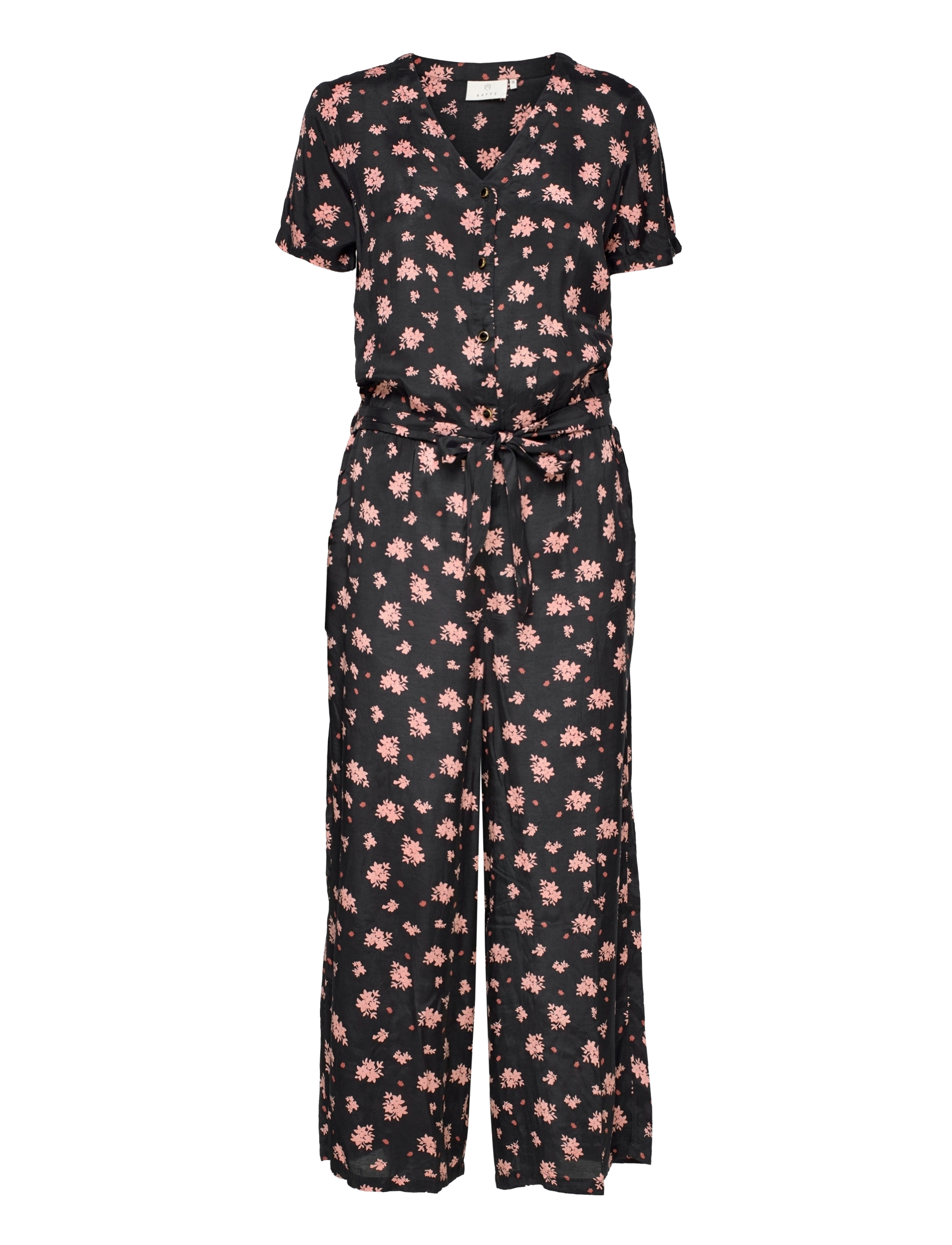 Kaffe - KAtessa Jumpsuit - black / rosa color flower - 1
