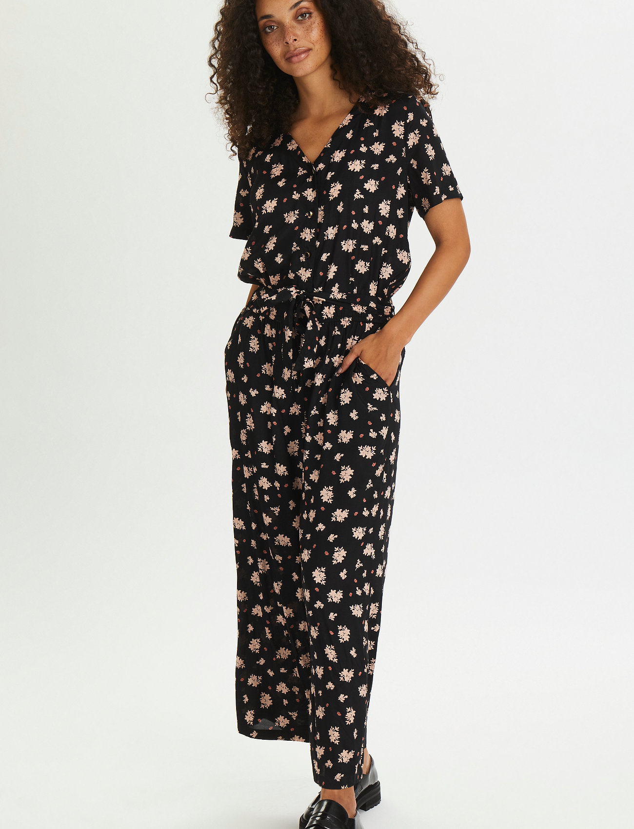 Kaffe - KAtessa Jumpsuit - black / rosa color flower - 3