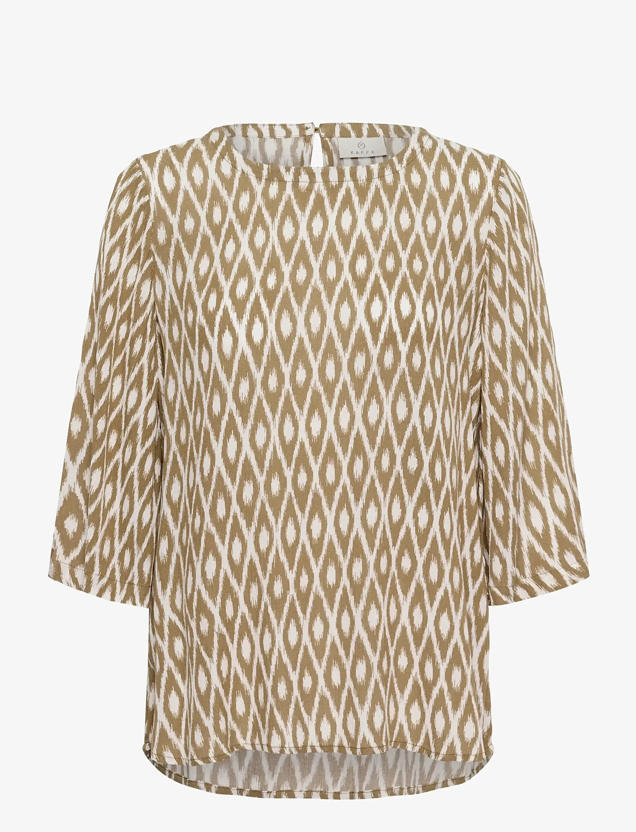 Kaffe - KAebellen Amber Blouse - langærmede bluser - petrified oak/chalk graphic - 1