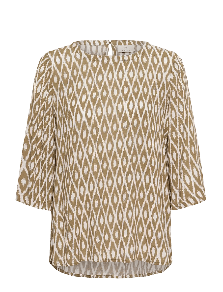 Kaffe - KAebellen Amber Blouse - langärmelige blusen - petrified oak/chalk graphic - 1
