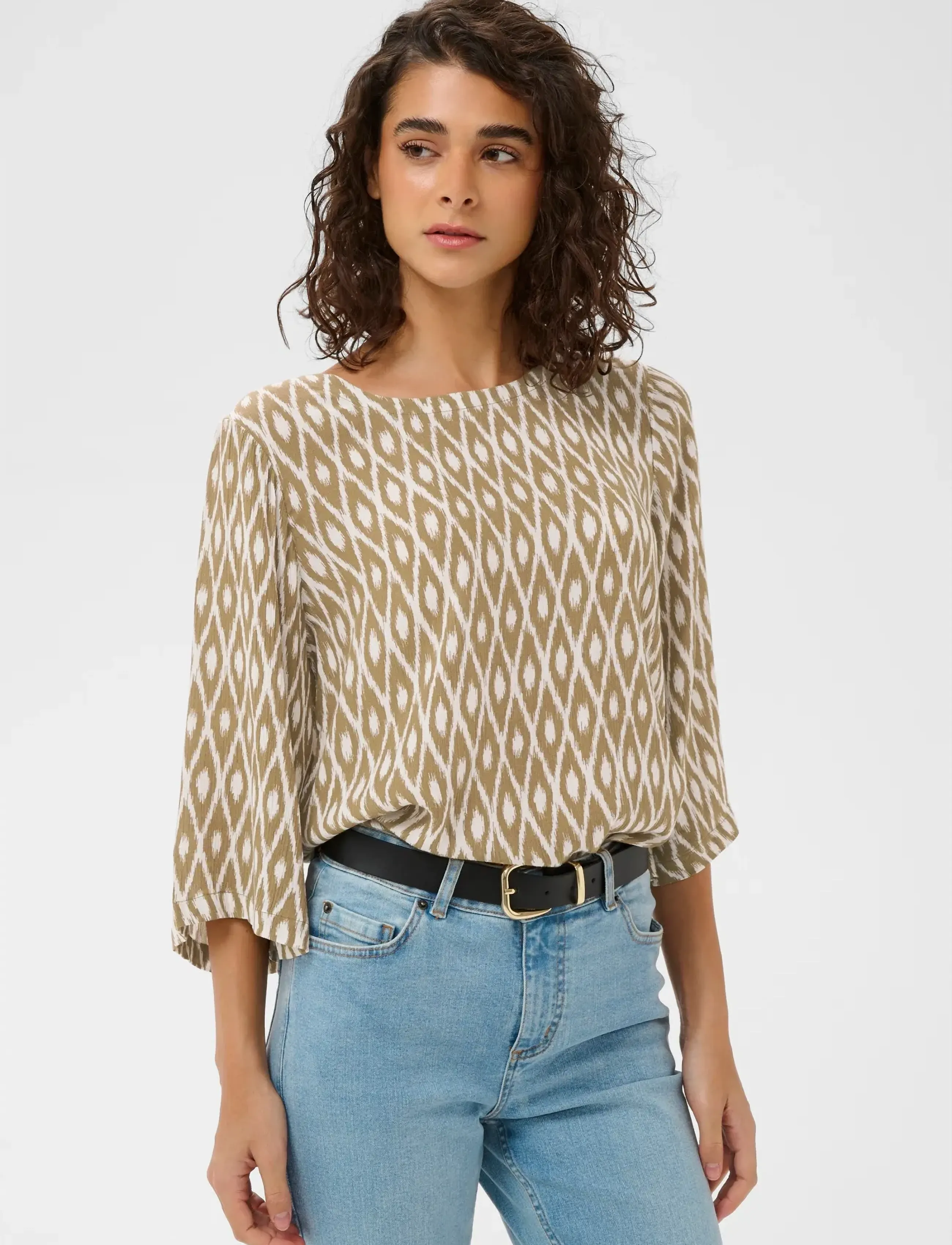 Kaffe KAebellen Amber Blouse - Blusen - PETRIFIED OAK/CHALK GRAPHIC / beige