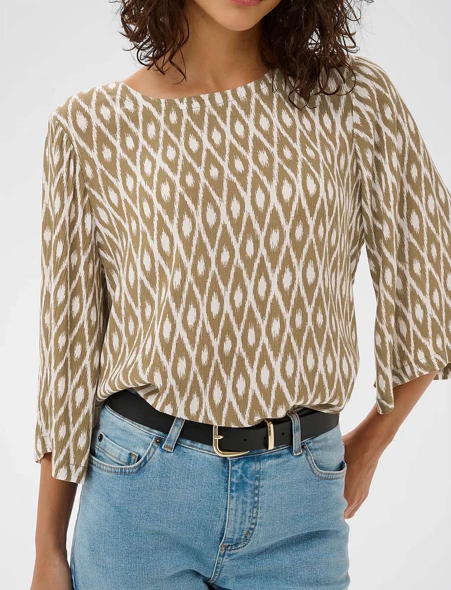 Kaffe - KAebellen Amber Blouse - langärmelige blusen - petrified oak/chalk graphic - 5