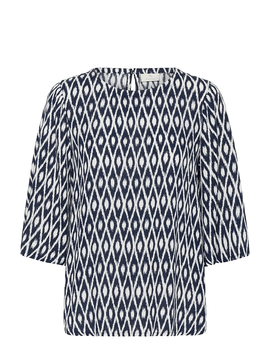 Kaffe - KAebellen Amber Blouse - långärmade blusar - midnight chalk graphic - 1