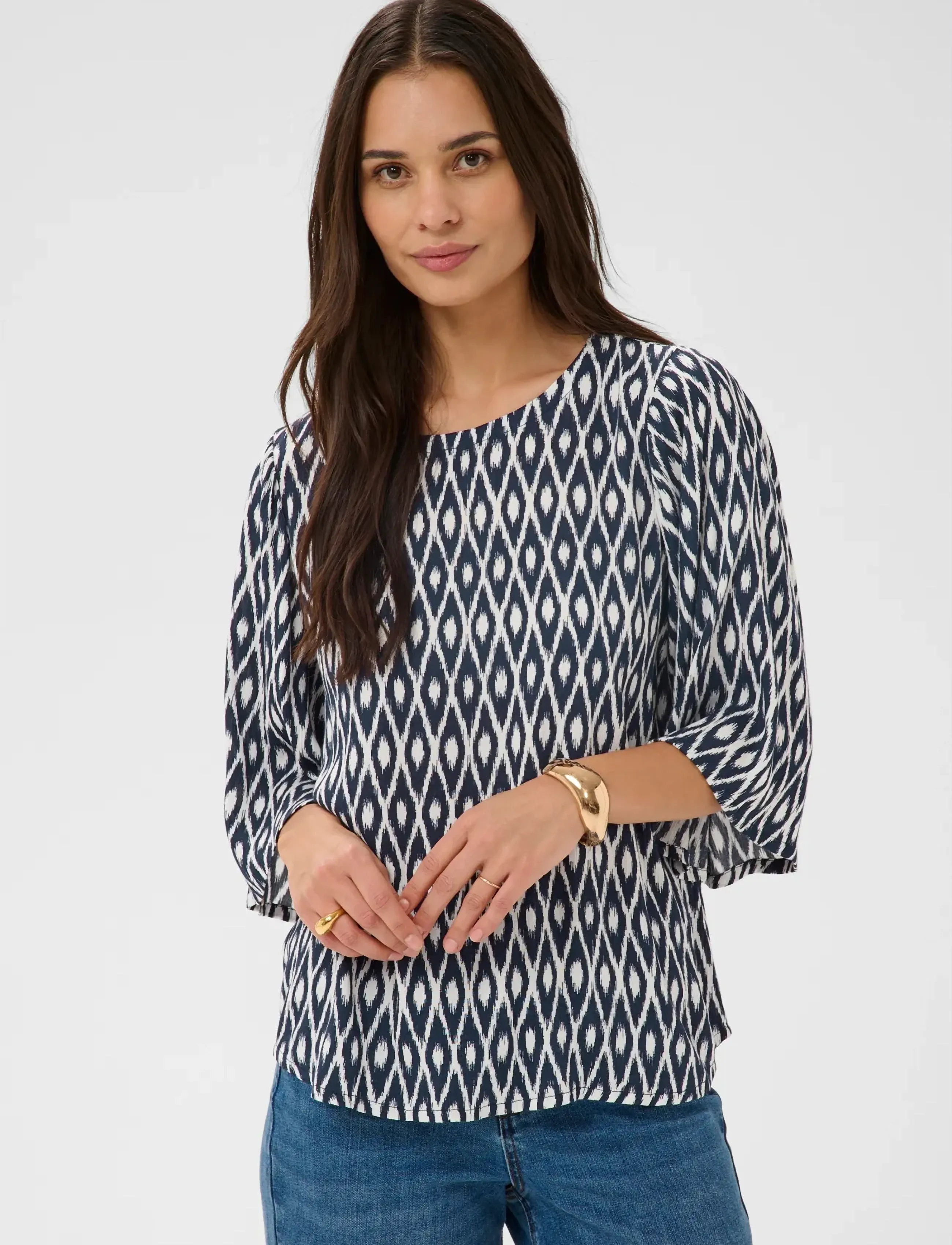 Kaffe KAebellen Amber Blouse - Blouses - MIDNIGHT CHALK GRAPHIC / navy