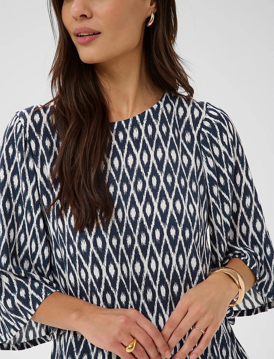 Kaffe - KAebellen Amber Blouse - långärmade blusar - midnight chalk graphic - 5