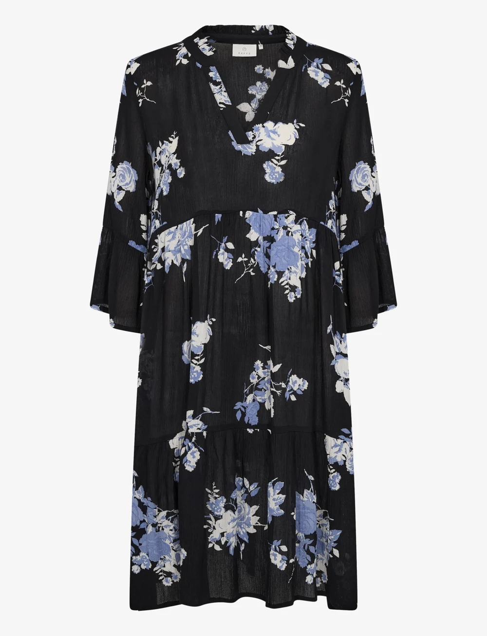 Kaffe - KAedita Amber Dress - sommerkleider - black / blue flower print - 1