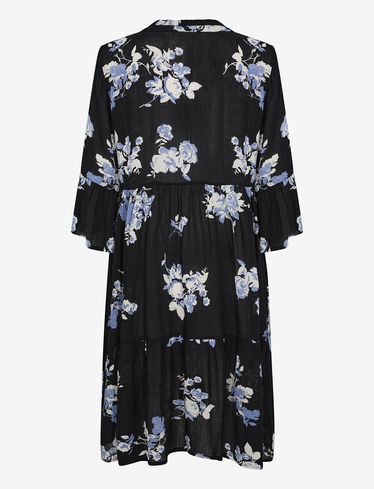 Kaffe - KAedita Amber Dress - sommarklänningar - black / blue flower print - 2