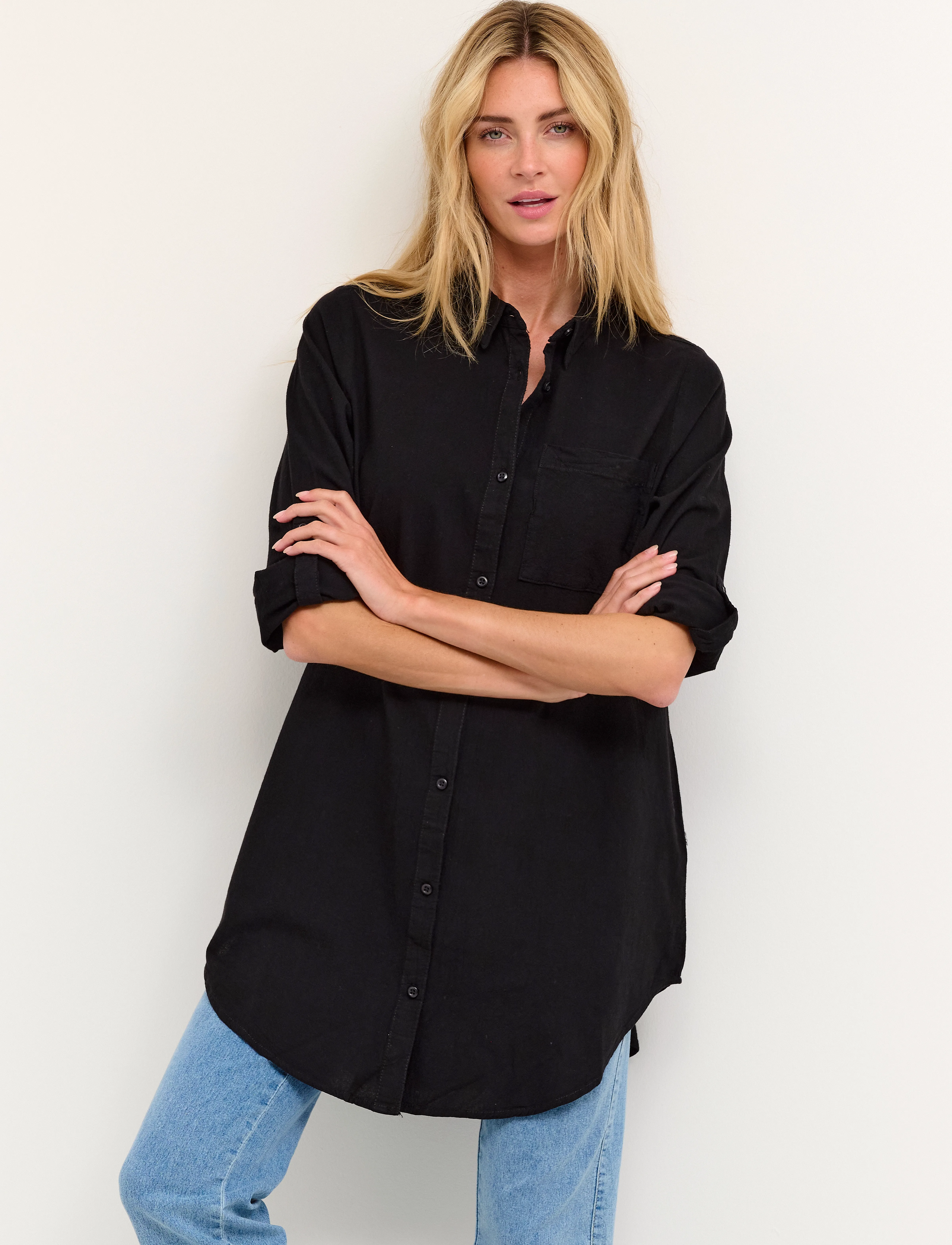 Kaffe KAnaya Shirt Tunic - Särgid - BLACK DEEP / black