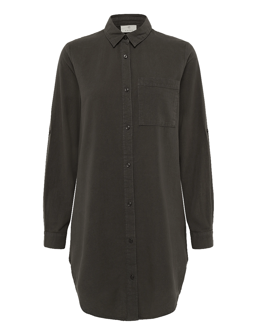 Kaffe - KAnaya Shirt Tunic - långärmade skjortor - black oyster - 0
