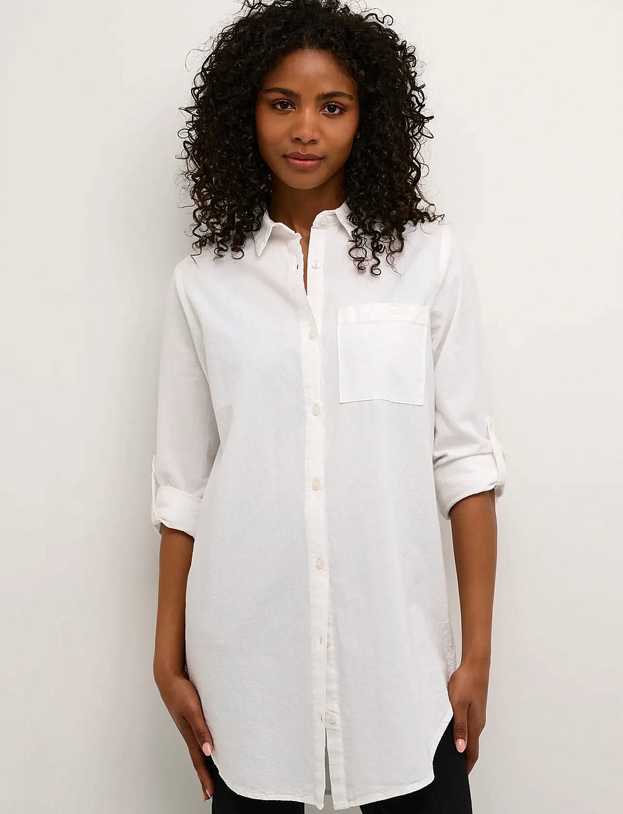 Kaffe - KAnaya Shirt Tunic - långärmade skjortor - chalk - 0