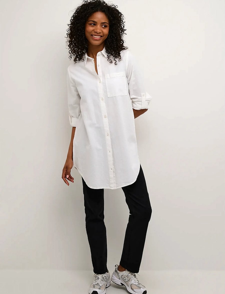 Kaffe - KAnaya Shirt Tunic - långärmade skjortor - chalk - 4