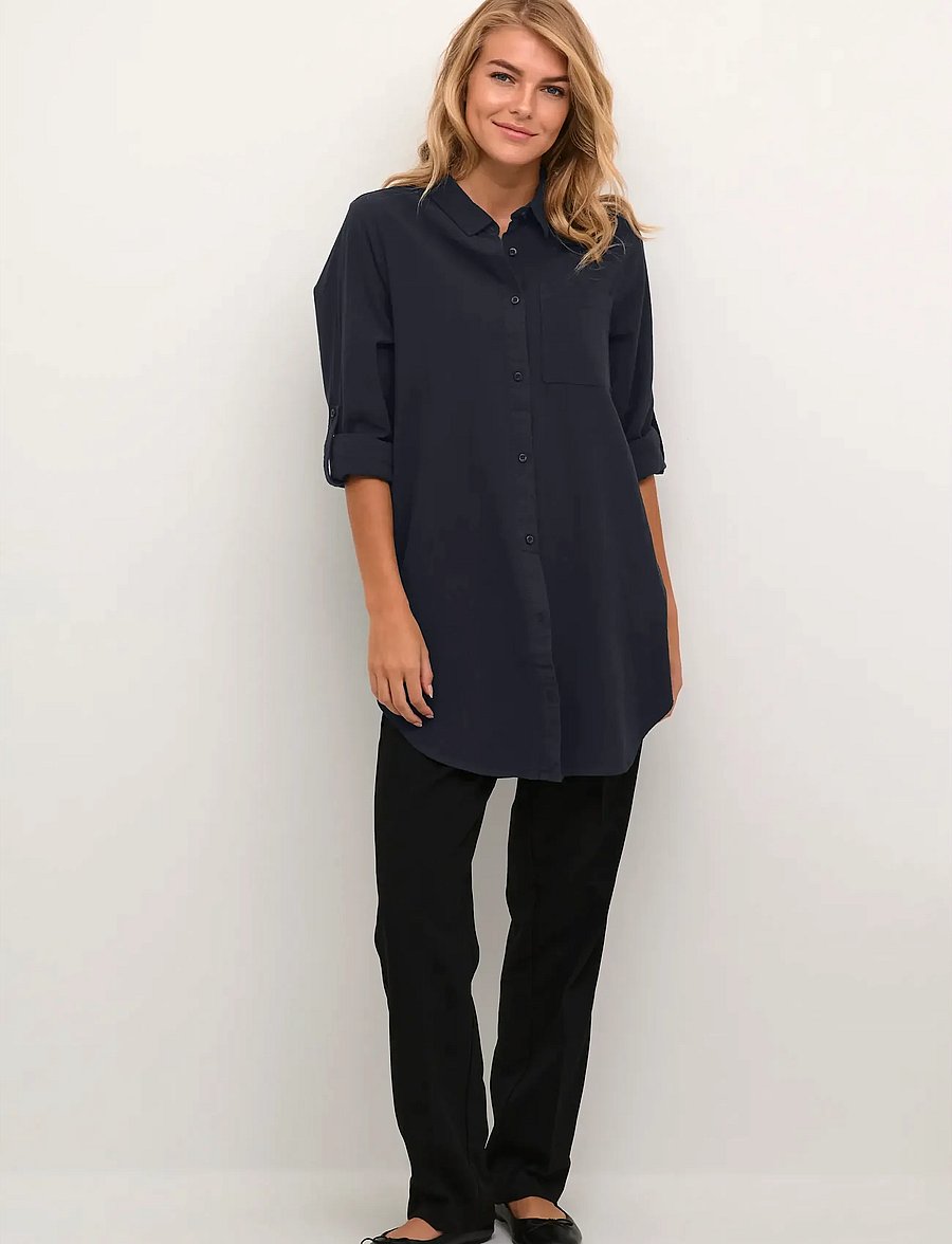 Kaffe - KAnaya Shirt Tunic - langärmlige hemden - midnight marine - 4