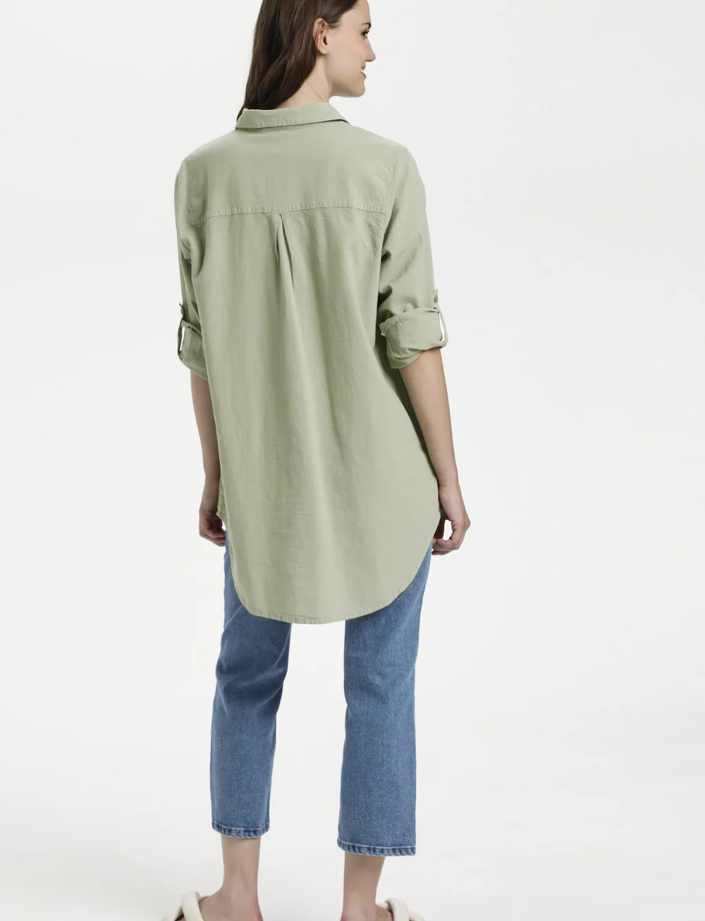 Kaffe - KAnaya Shirt Tunic - leinenhemden - seagrass - 5