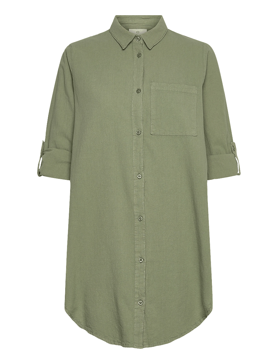 Kaffe - KAnaya Shirt Tunic - pitkähihaiset kauluspaidat - sea spray - 0