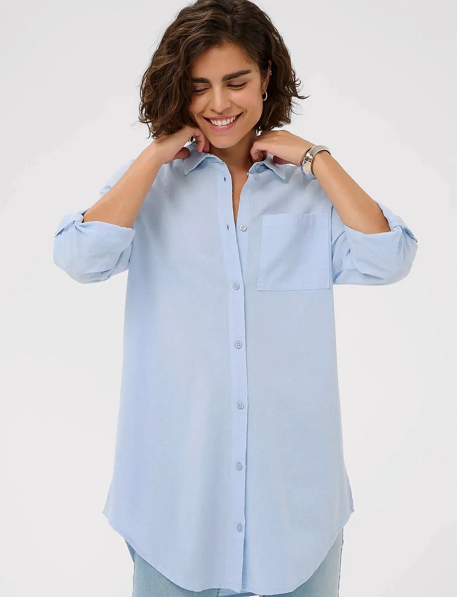 Kaffe - KAnaya Shirt Tunic - långärmade skjortor - windsurfer - 0
