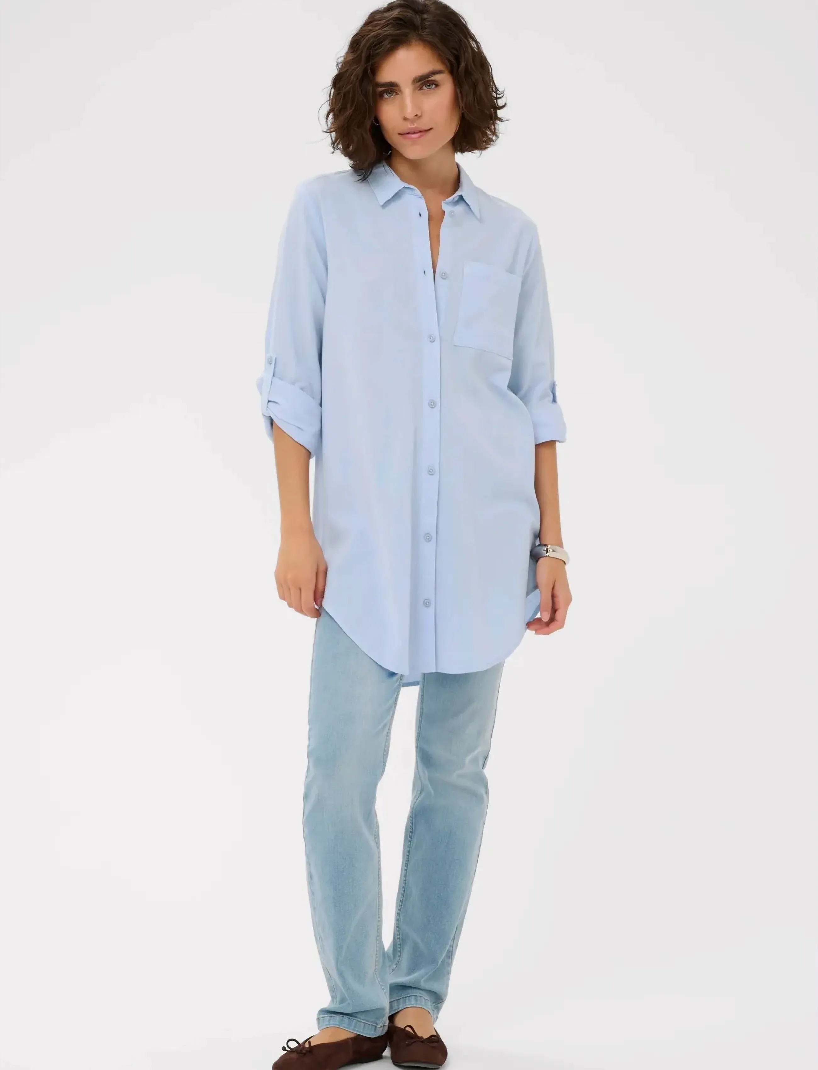 Kaffe - KAnaya Shirt Tunic - langærmede skjorter - windsurfer - 3