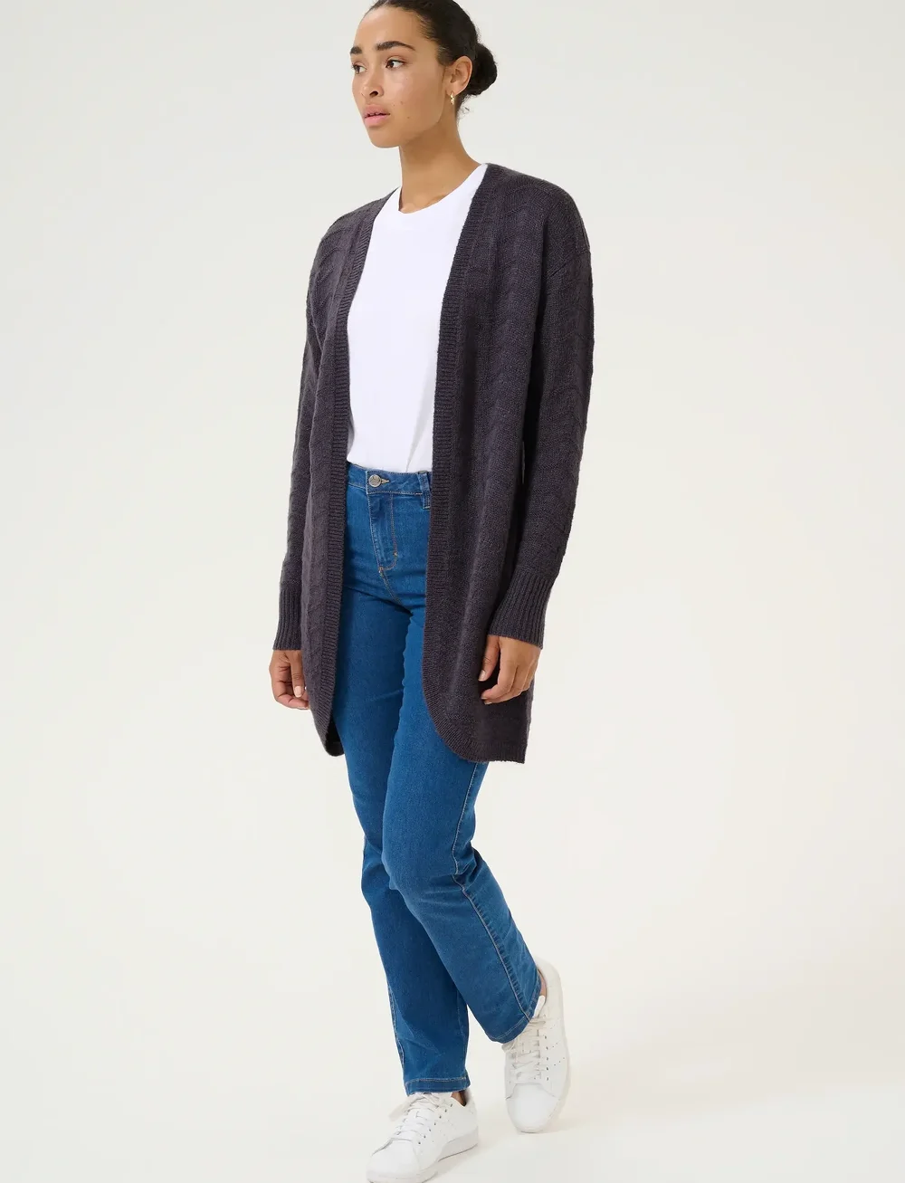 Kaffe - KAemria Knit Cardigan - cardigans - black oyster - 3